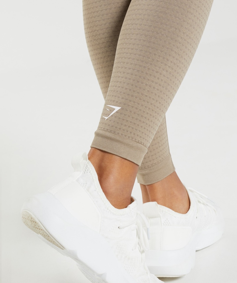 Gymshark Vital Bezszwowe Legginsy 2.0 Waniliowo-brązowy Marl