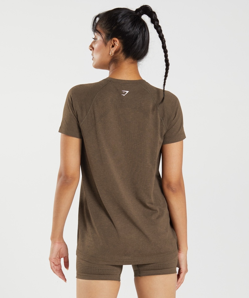 Gymshark Vital Seamless 2.0 Lekka Koszulka Espresso Marl