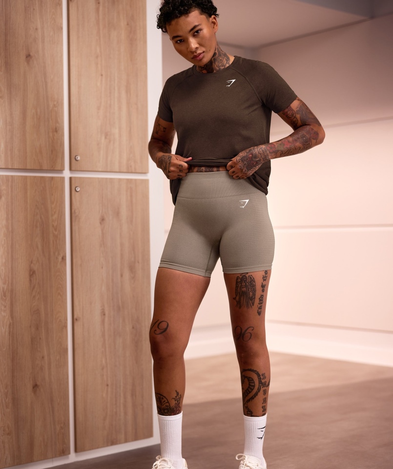 Gymshark Vital Seamless 2.0 Lekka Koszulka Espresso Marl