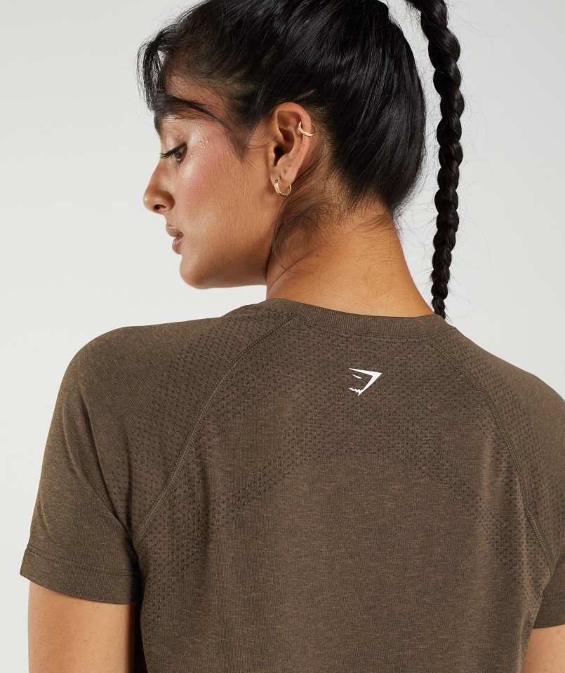 Gymshark Vital Seamless 2.0 Lekka Koszulka Espresso Marl