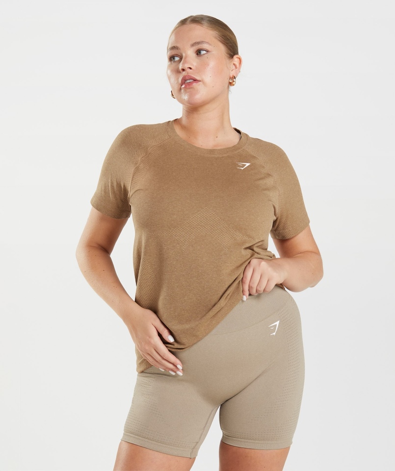 Gymshark Vital Bezszwowa Lekka Koszulka 2.0 Jasnoszary Marl