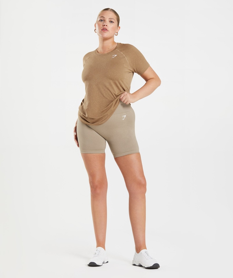 Gymshark Vital Bezszwowa Lekka Koszulka 2.0 Jasnoszary Marl