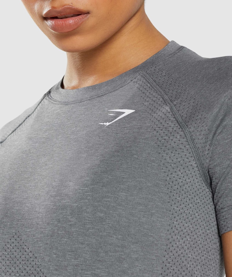 Gymshark Vital Bezszwowa Lekka Koszulka 2.0 Smokey Grey Marl