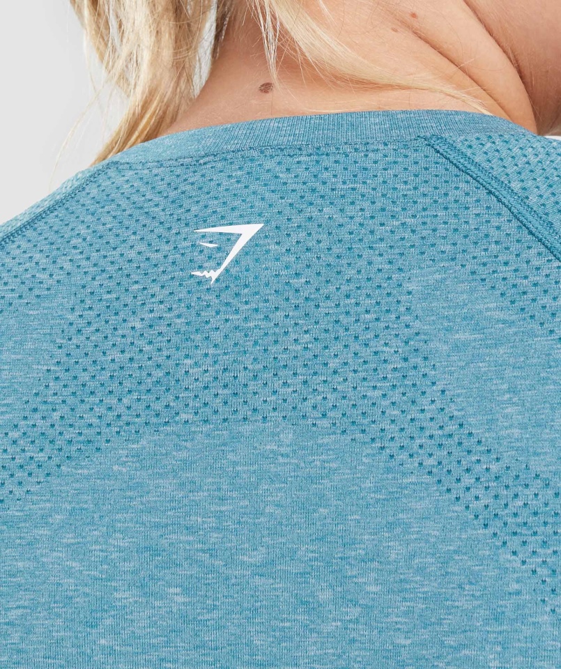 Gymshark Vital Bezszwowa Lekka Koszulka 2.0 Tahoe Turkusowy Marl