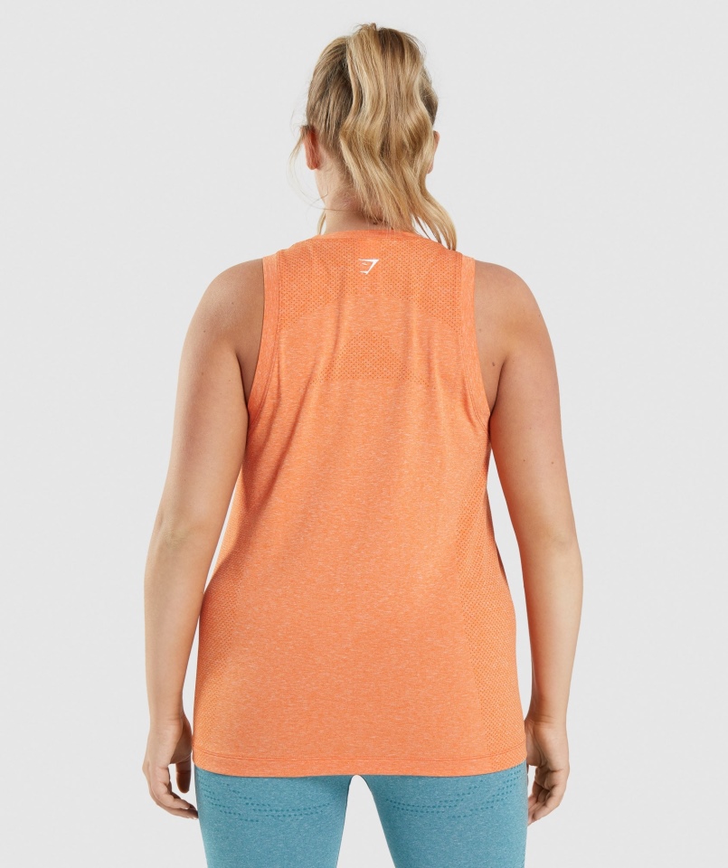 Gymshark Vital Seamless 2.0 Lekki Czołg Morelowy Pomarańczowy Marl