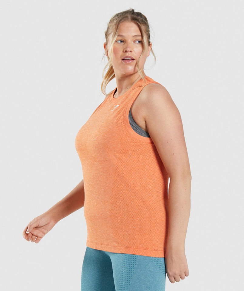 Gymshark Vital Seamless 2.0 Lekki Czołg Morelowy Pomarańczowy Marl