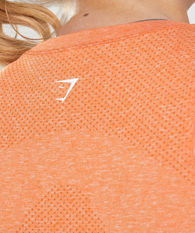 Gymshark Vital Seamless 2.0 Lekki Czołg Morelowy Pomarańczowy Marl