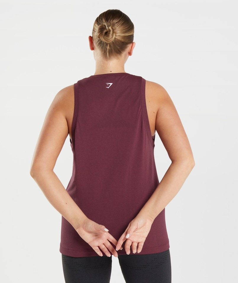 Gymshark Vital Seamless 2.0 Lekki Czołg Pieczony Bordowy Marl