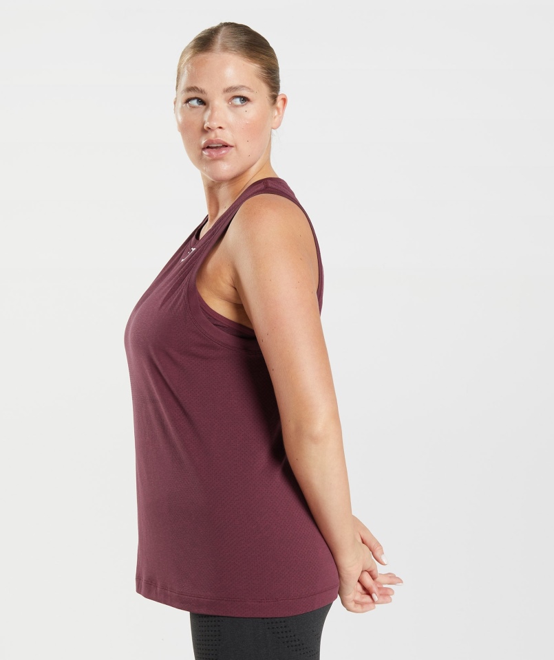 Gymshark Vital Seamless 2.0 Lekki Czołg Pieczony Bordowy Marl