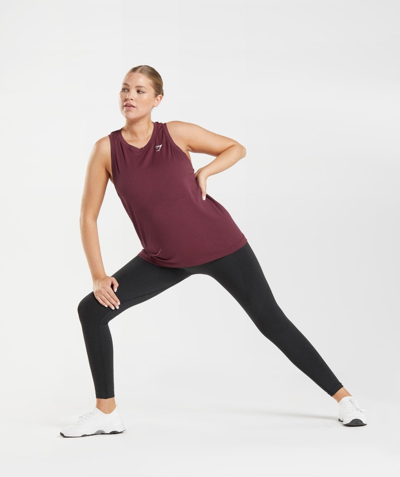 Gymshark Vital Seamless 2.0 Lekki Czołg Pieczony Bordowy Marl