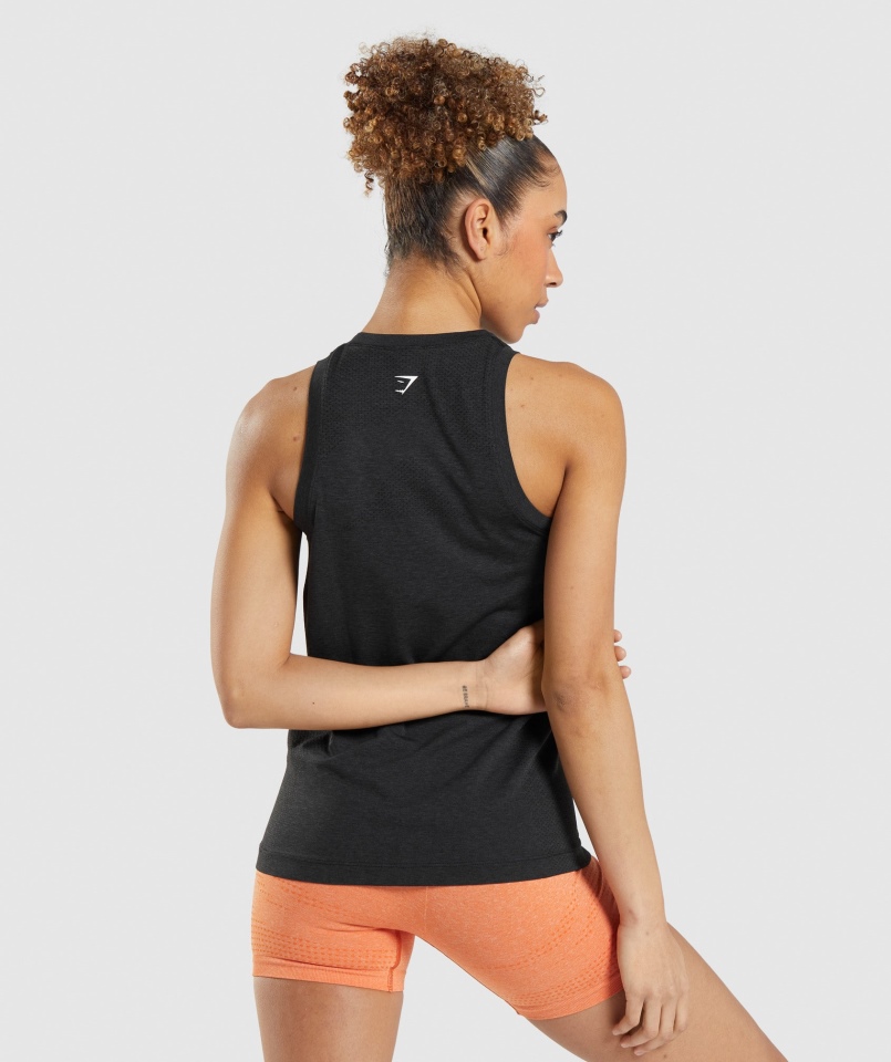 Gymshark Vital Bezszwowy Lekki Czołg 2.0 Czarny Marl