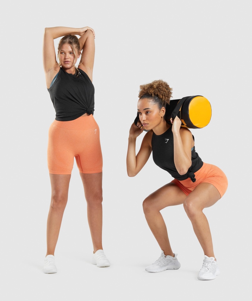 Gymshark Vital Bezszwowy Lekki Czołg 2.0 Czarny Marl