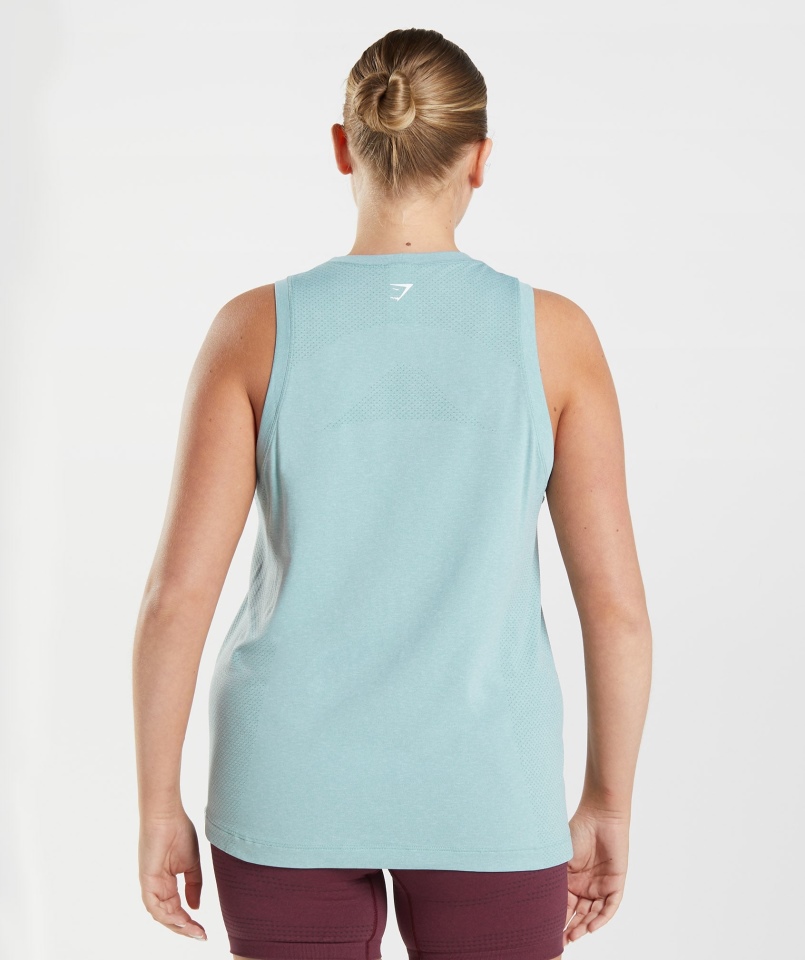 Gymshark Vital Bezszwowy Lekki Czołg 2.0 Perłowy Niebieski Marl