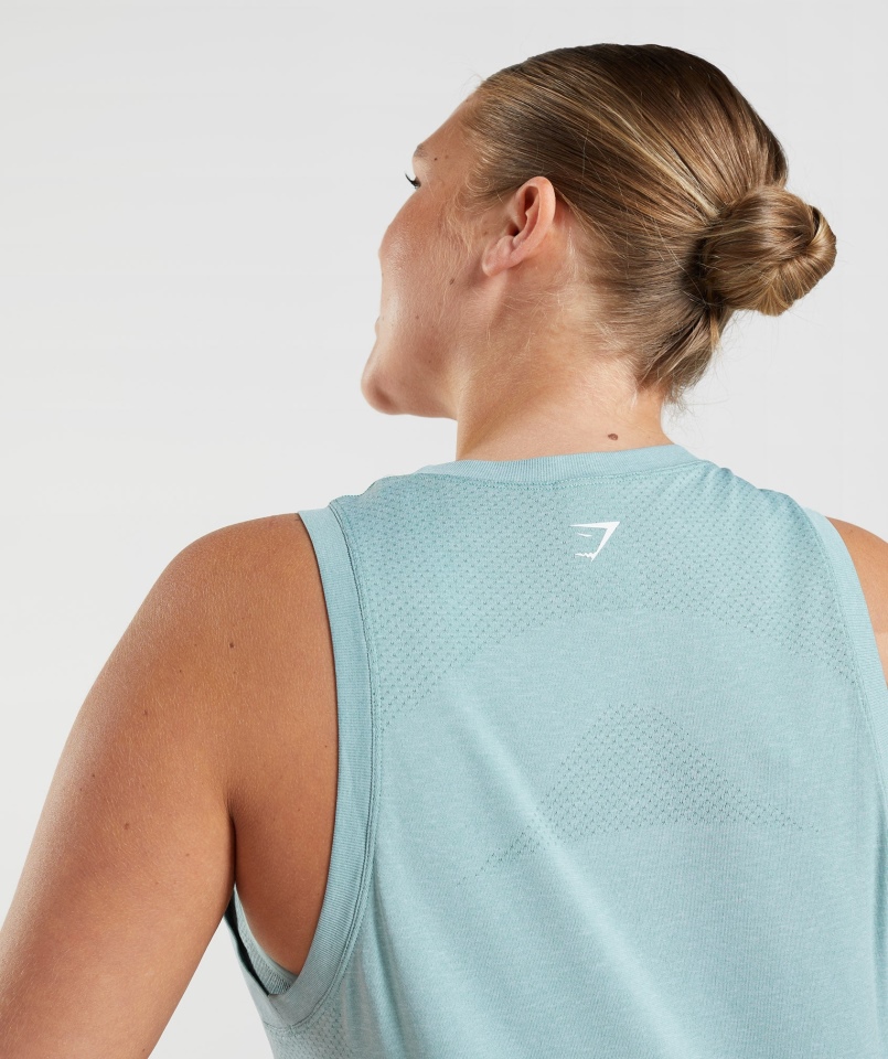 Gymshark Vital Bezszwowy Lekki Czołg 2.0 Perłowy Niebieski Marl
