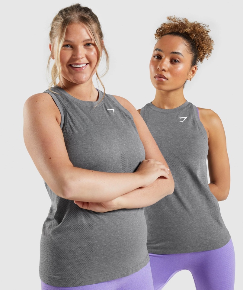Gymshark Vital Seamless 2.0 Lekki Zbiornik Smokey Grey Marl