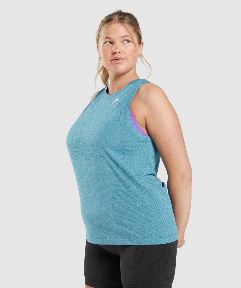 Gymshark Vital Seamless 2.0 Lekki Czołg Tahoe Turkusowy Marl