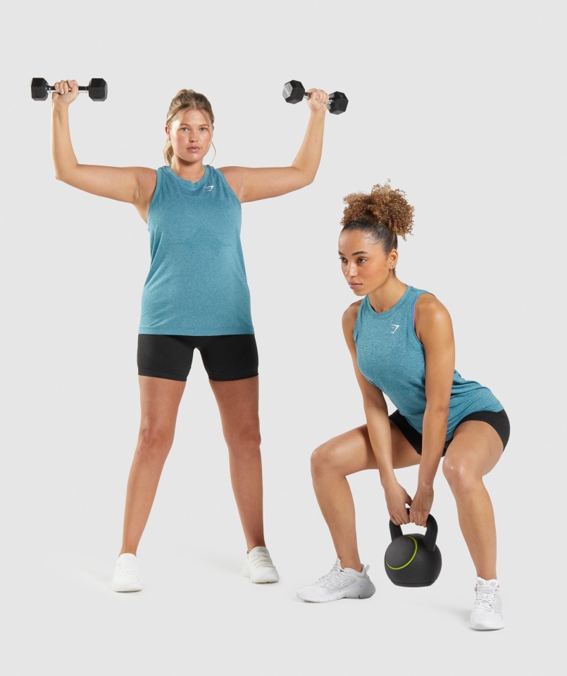 Gymshark Vital Seamless 2.0 Lekki Czołg Tahoe Turkusowy Marl