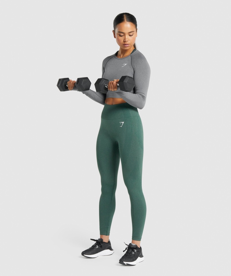 Gymshark Vital Bezszwowa Bluzka Z Długim Rękawem 2.0 Smokey Grey Marl