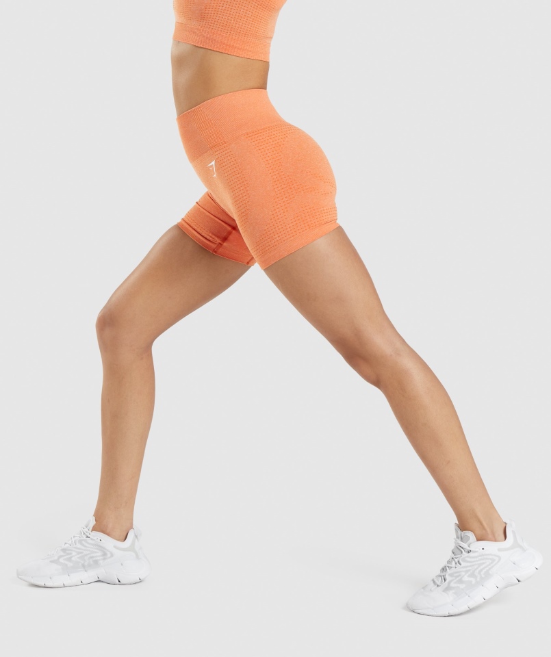 Gymshark Vital Bezszwowe Szorty 2.0 Morelowe Pomarańczowe Marl