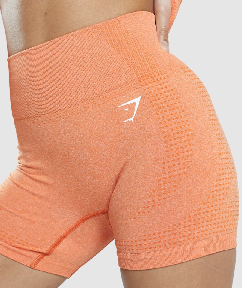 Gymshark Vital Bezszwowe Szorty 2.0 Morelowe Pomarańczowe Marl