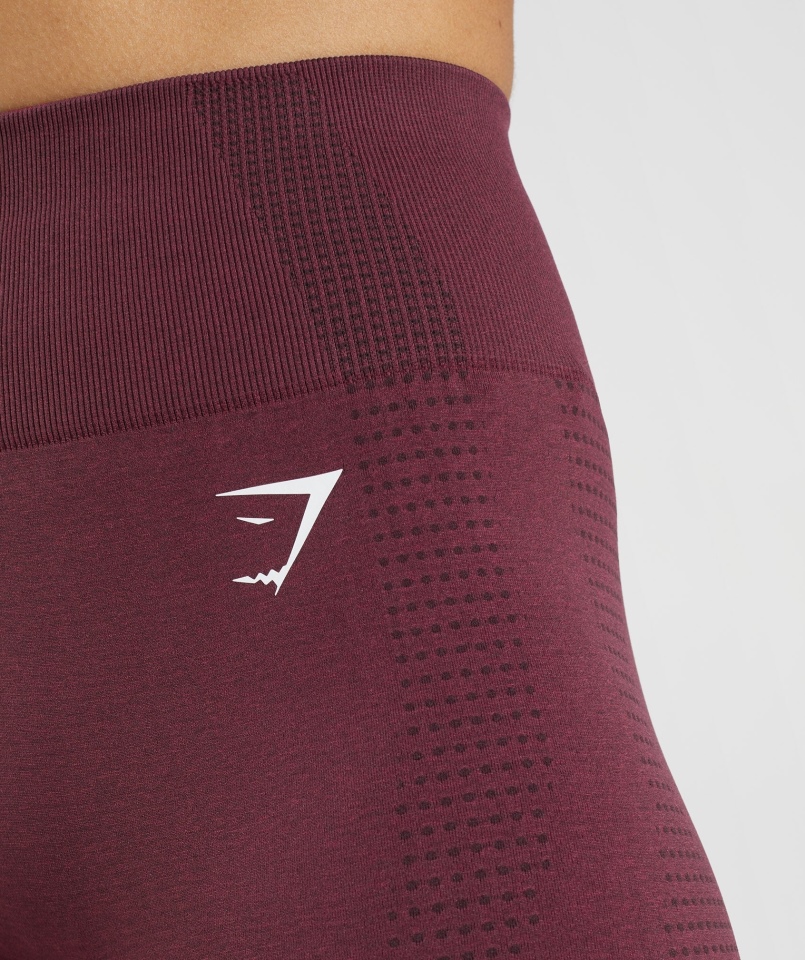 Gymshark Vital Bezszwowe Szorty 2.0 Pieczone Bordowe Marl