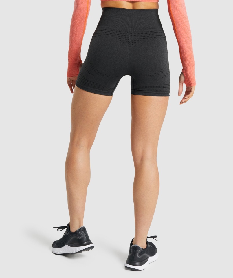 Gymshark Vital Bezszwowe Spodenki 2.0 Czarne Melanż