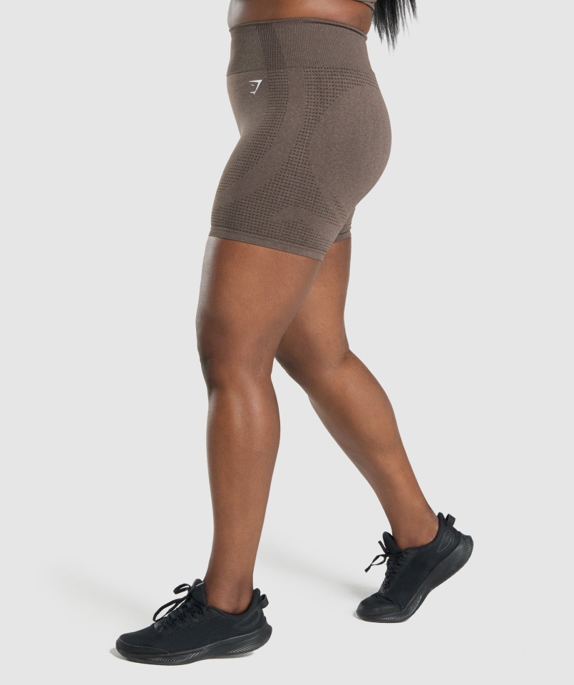 Gymshark Vital Bezszwowe Spodenki 2.0 Brązowe Marl