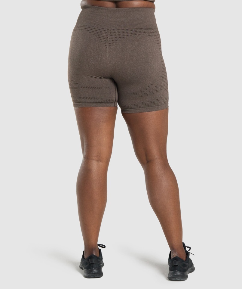 Gymshark Vital Bezszwowe Spodenki 2.0 Brązowe Marl