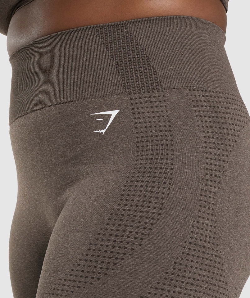 Gymshark Vital Bezszwowe Spodenki 2.0 Brązowe Marl