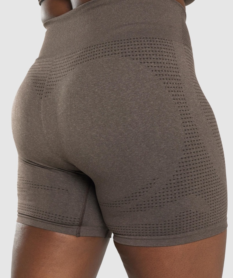 Gymshark Vital Bezszwowe Spodenki 2.0 Brązowe Marl