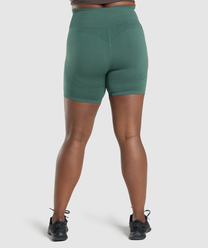Gymshark Vital Bezszwowe Spodenki 2.0 Ciemnozielone Melanż
