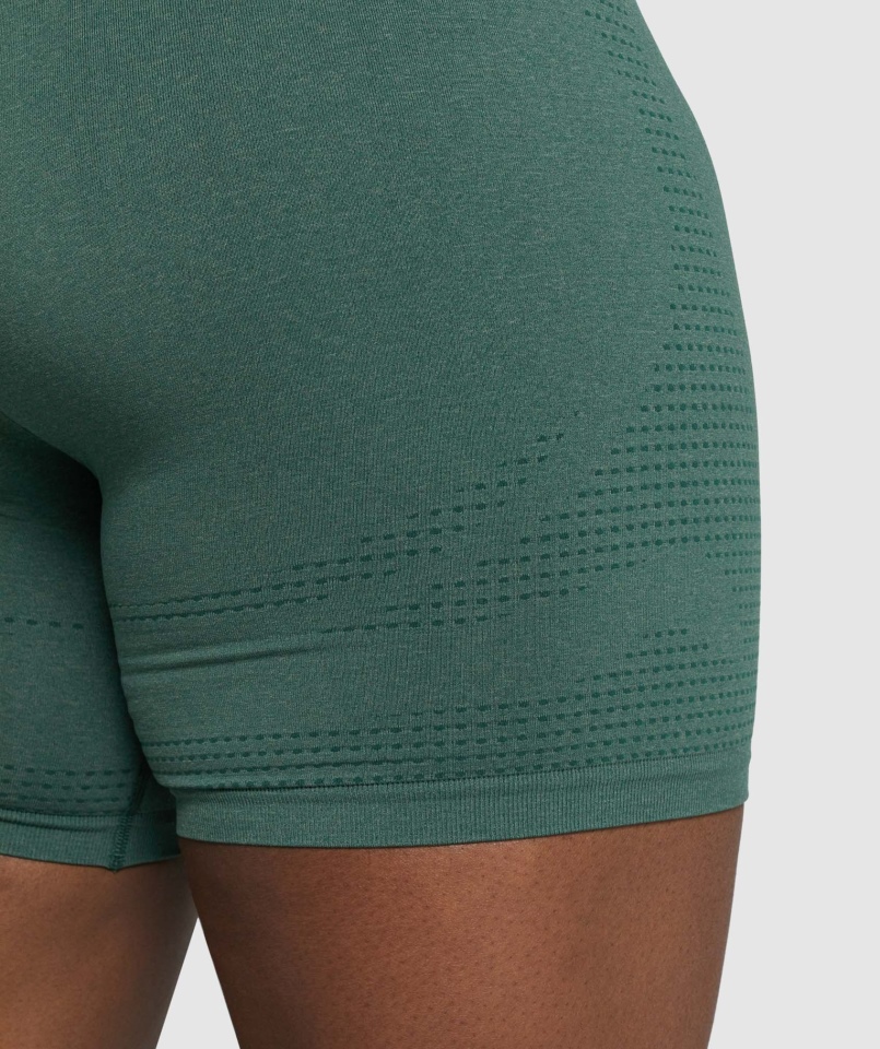 Gymshark Vital Bezszwowe Spodenki 2.0 Ciemnozielone Melanż
