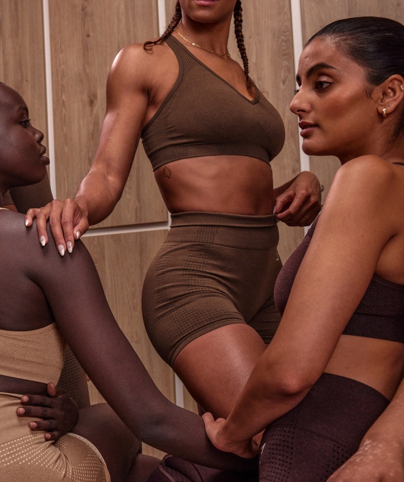 Gymshark Vital Bezszwowe Spodenki 2.0 Espresso Marl
