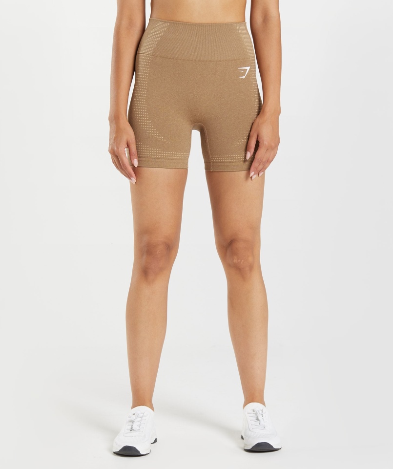 Gymshark Vital Bezszwowe Szorty 2.0 Płowe Marl