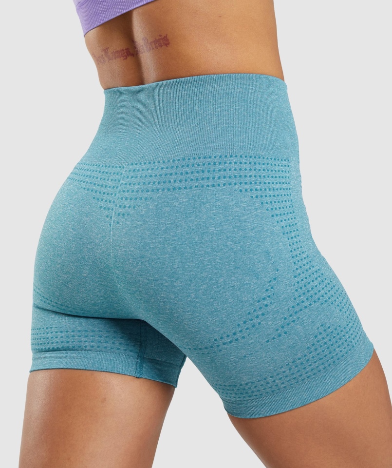 Gymshark Vital Bezszwowe Spodenki 2.0 Tahoe Turkusowy Marl