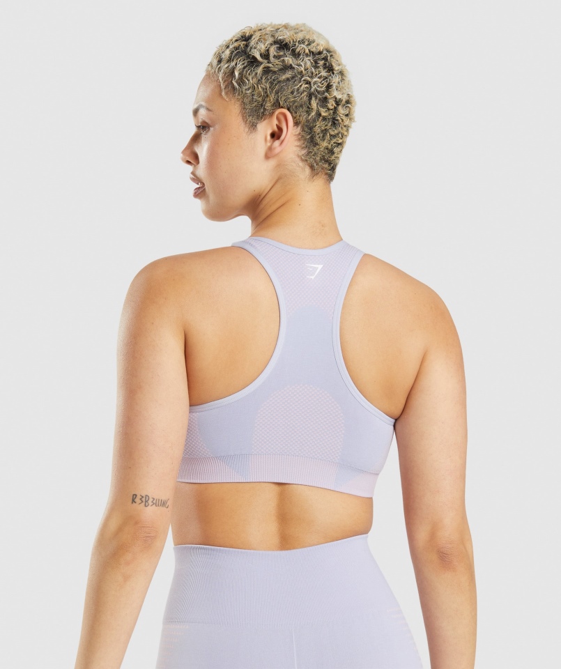 Gymshark Vital Bezszwowy Biustonosz Sportowy 2.0 Moonstone Niebieski Marl