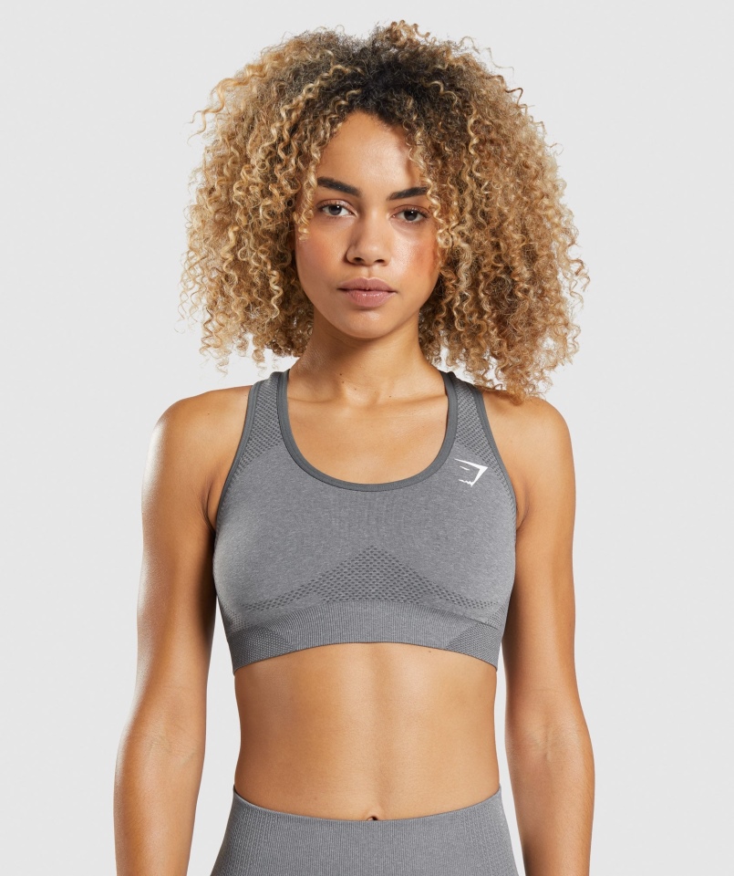 Gymshark Vital Bezszwowy Biustonosz Sportowy 2.0 Smokey Grey Marl