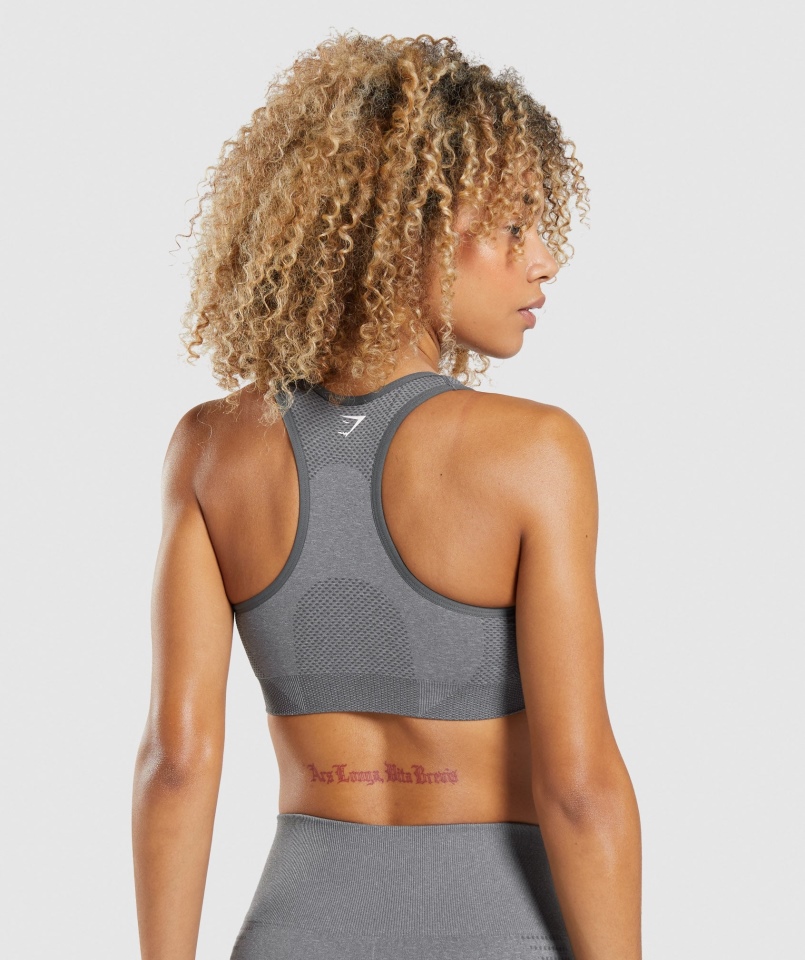 Gymshark Vital Bezszwowy Biustonosz Sportowy 2.0 Smokey Grey Marl