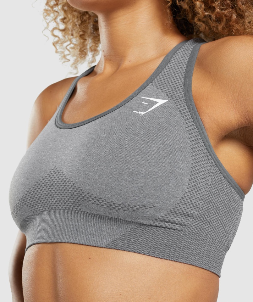 Gymshark Vital Bezszwowy Biustonosz Sportowy 2.0 Smokey Grey Marl