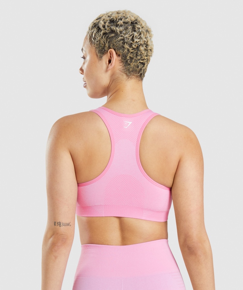 Gymshark Vital Bezszwowy Biustonosz Sportowy 2.0 Sorbet Różowy Melanż