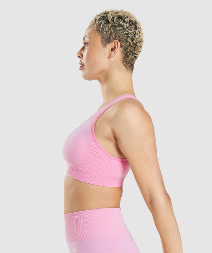 Gymshark Vital Bezszwowy Biustonosz Sportowy 2.0 Sorbet Różowy Melanż
