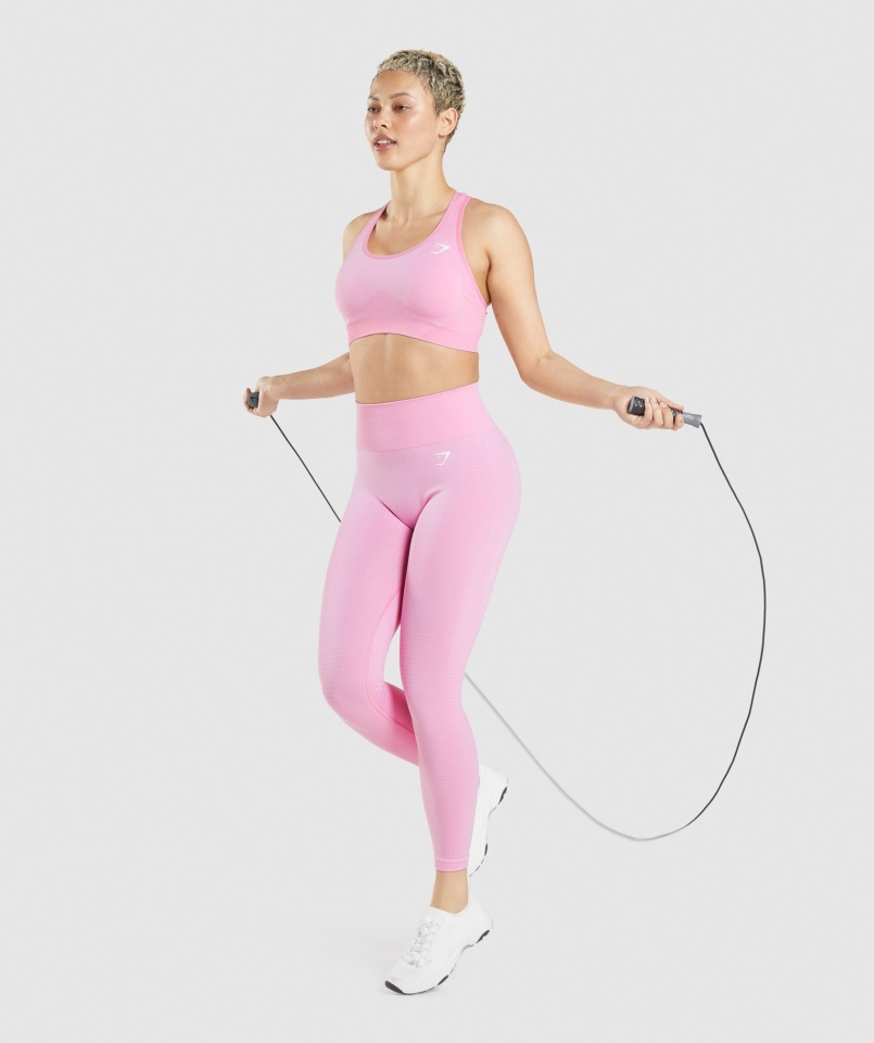 Gymshark Vital Bezszwowy Biustonosz Sportowy 2.0 Sorbet Różowy Melanż