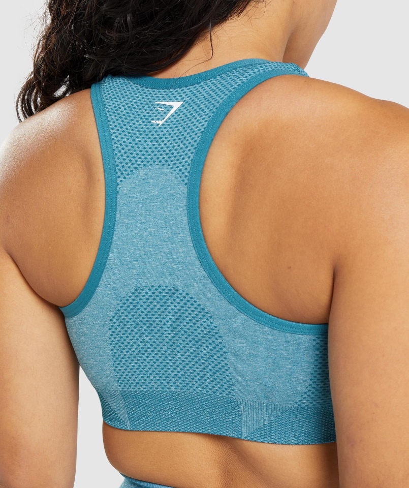 Gymshark Vital Bezszwowy Biustonosz Sportowy 2.0 Tahoe Turkusowy Marl