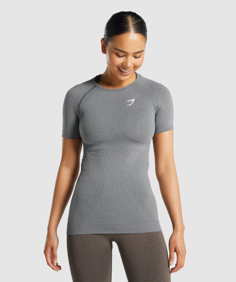 Gymshark Vital Bezszwowa Koszulka 2.0 Smokey Grey Marl