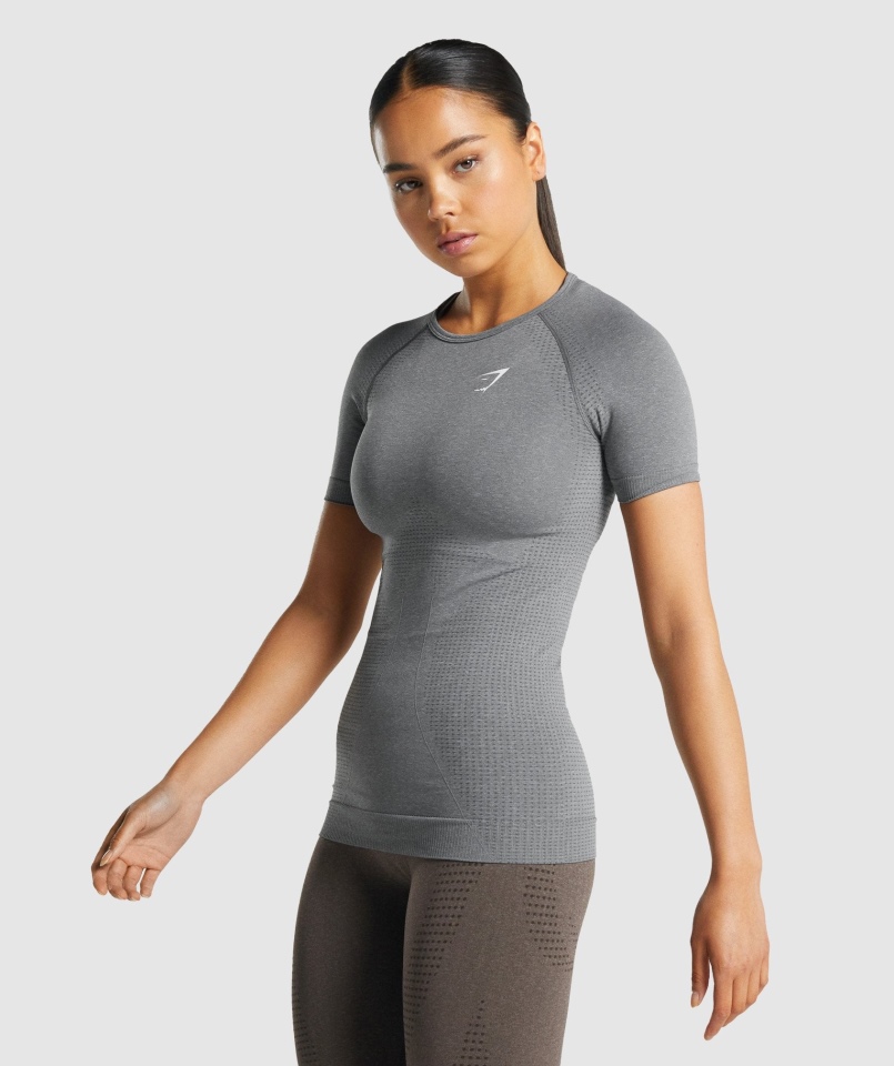 Gymshark Vital Bezszwowa Koszulka 2.0 Smokey Grey Marl
