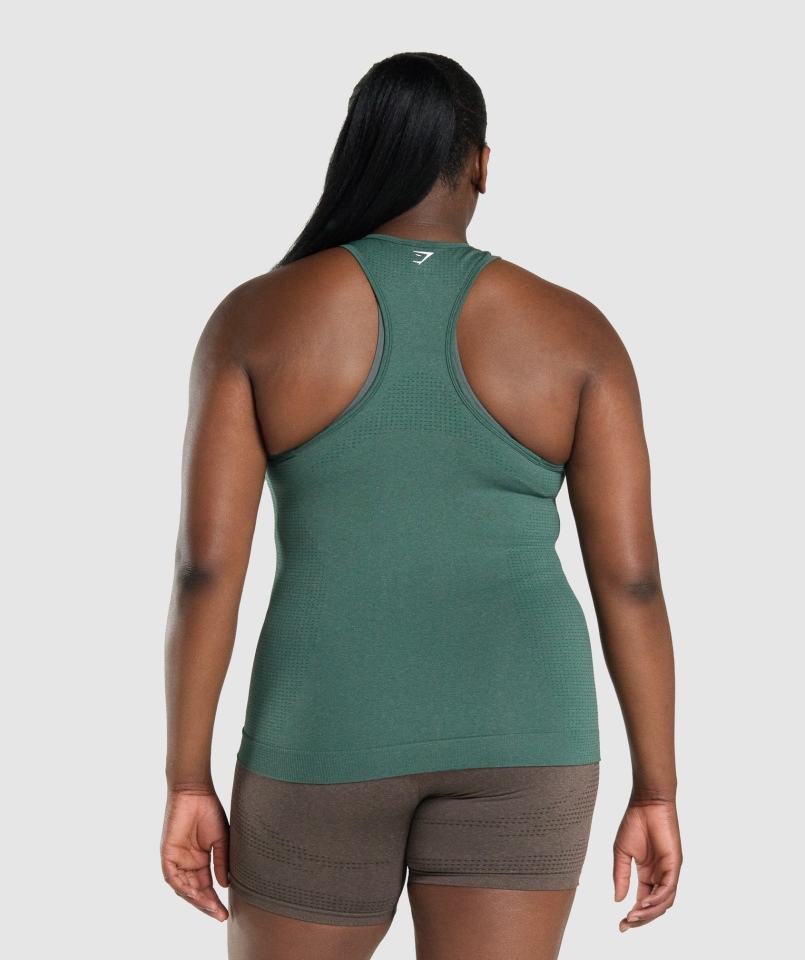 Gymshark Vital Bezszwowa Kamizelka 2.0 Ciemnozielona Marl