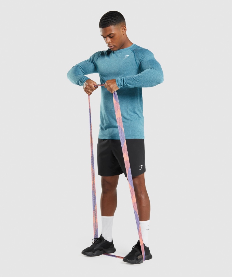 Gymshark Vital Bezszwowa Lekka Koszulka Z Długim Rękawem Tahoe Turkusowy Marl