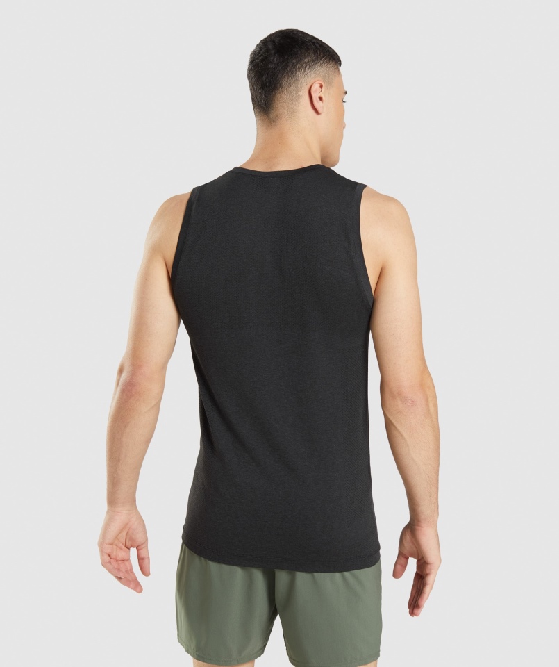 Gymshark Vital Bezszwowy Lekki Czołg Czarny Marl