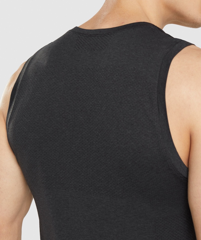 Gymshark Vital Bezszwowy Lekki Czołg Czarny Marl