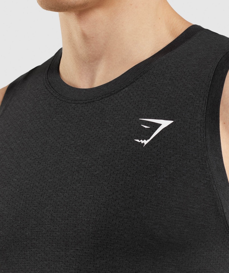 Gymshark Vital Bezszwowy Lekki Czołg Czarny Marl